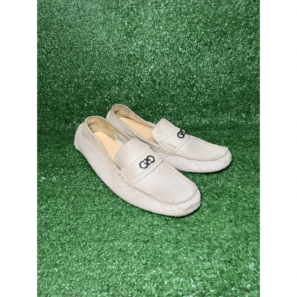 COLE HAAN Women Size 11 Shelby Driver Grey Leather Loafers Comfort Walking Shoes